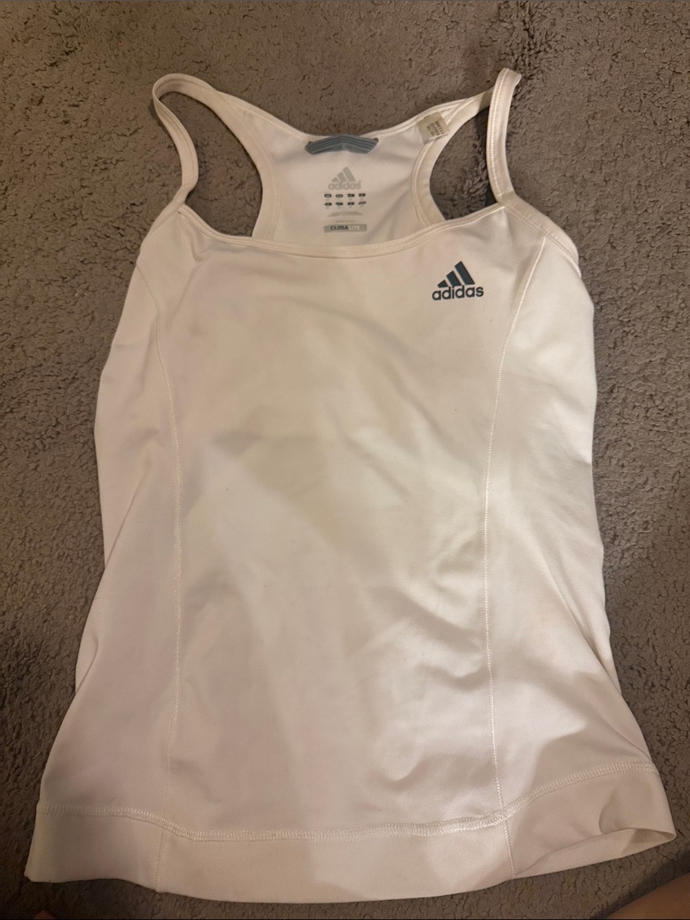 adidas White Racerback Athletic Tank Top